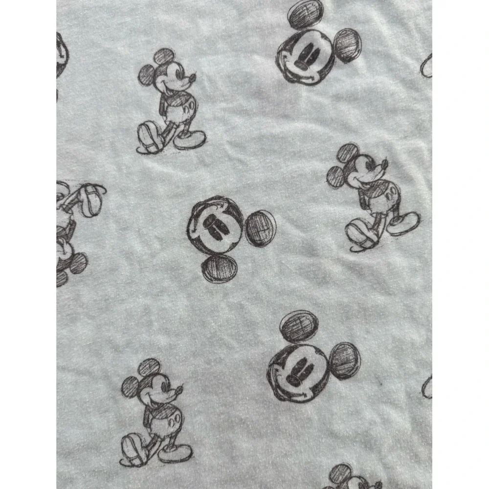 Disney Mickey Mouse Sleepwear T-Shirt Womens 1X Light Blue AOP Graphic Tee - Picture 2 of 13